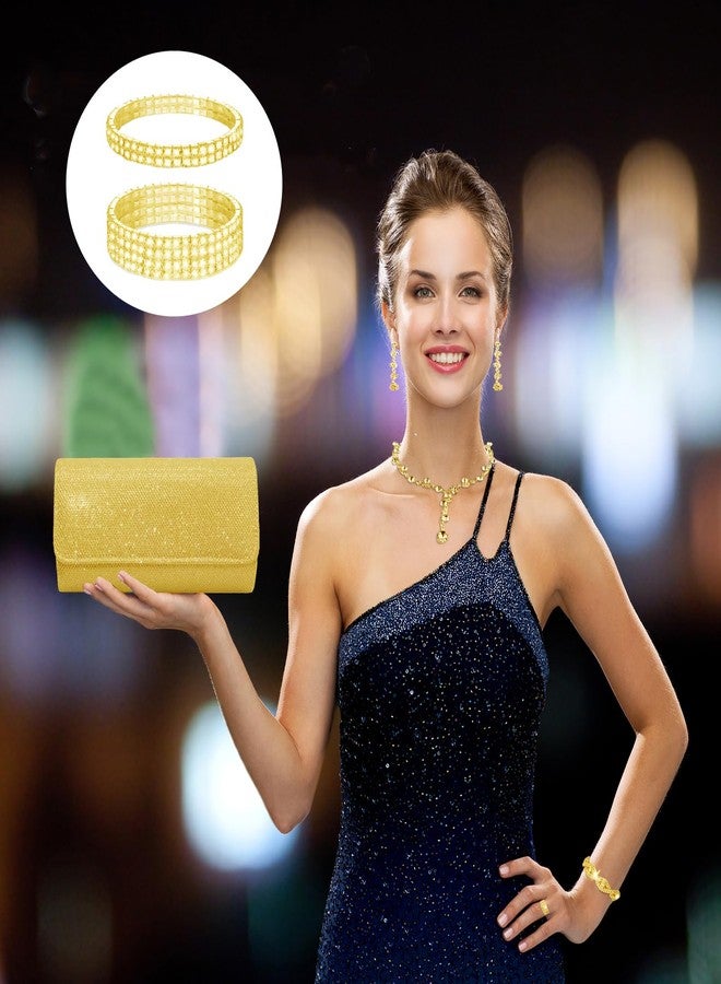 stablerice 9 Pcs Rhinestone Jewelry Sets for Women Rhinestone Purses for Women Clutch Purse Necklace Earrings Bracelet Jewelry Sets for Wedding Formal Bridal Bridesmaid Gifts (Beautiful Style, 9) - Image 3